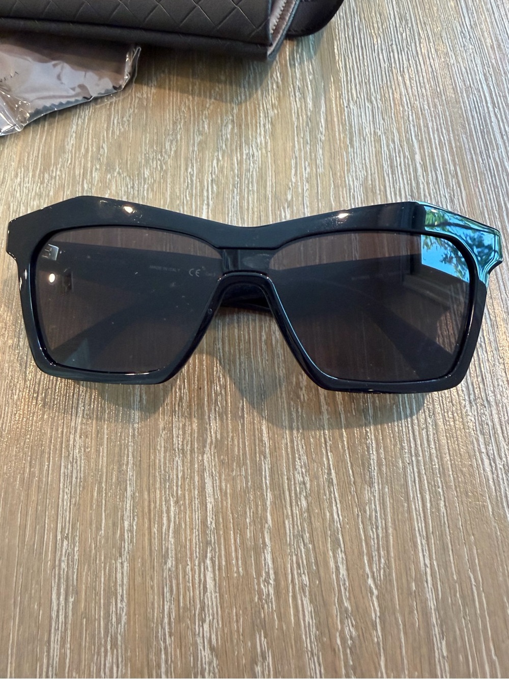 Womens Bottega Veneta Black square Oversized Sunglasses - Sleek Modern Style